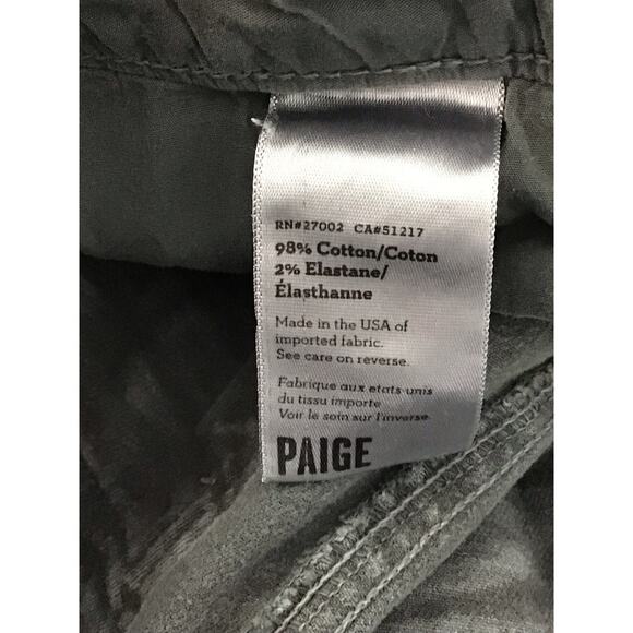 PAIGE Denim Marley Cargo Seam Detail Ankle Zip Jeans Pants Black Currant 25 x 30 - Picture 14 of 16